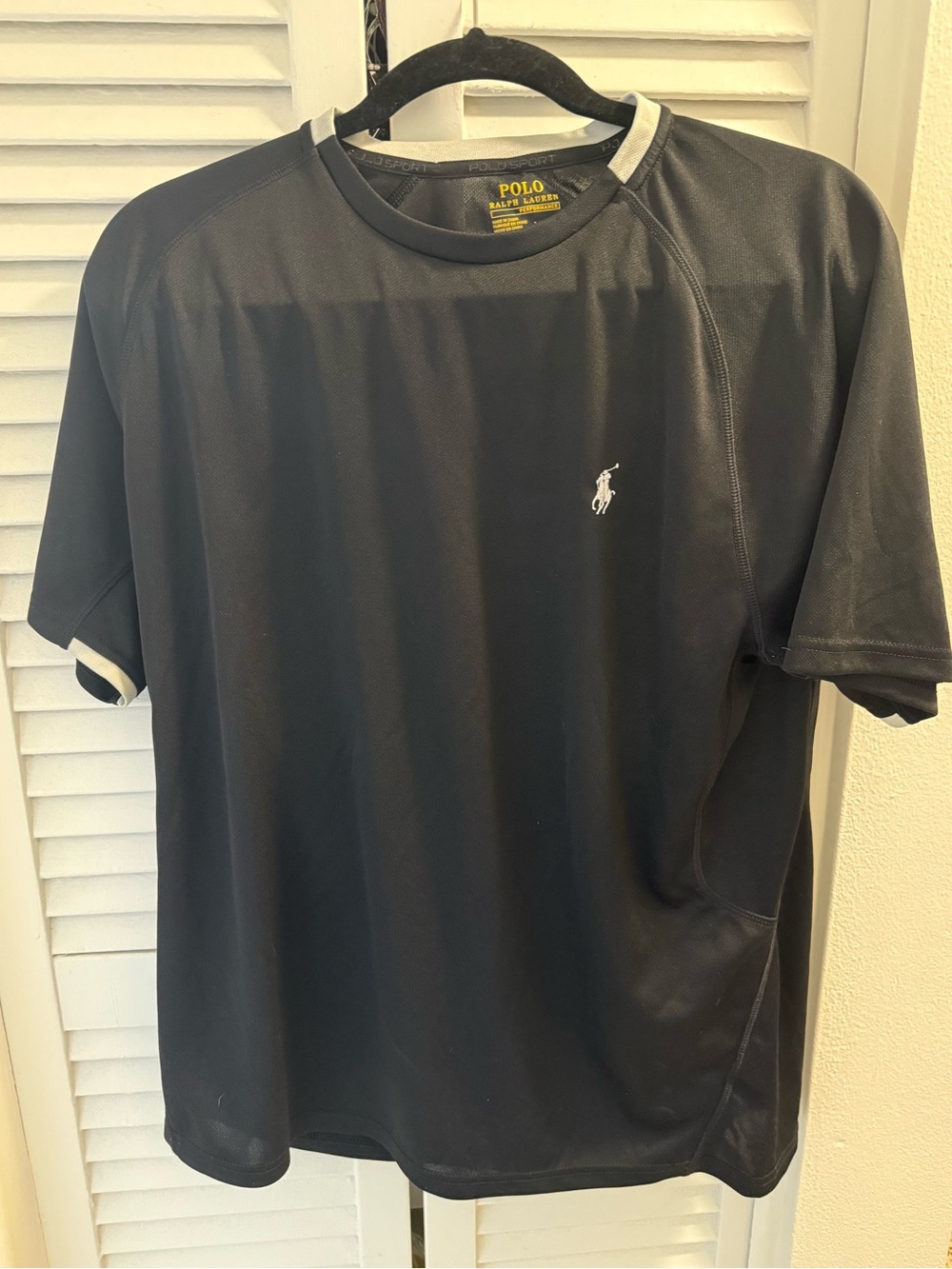 Polo by Ralph Lauren Black Short-Sleeve Performance Tee with White Logo